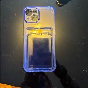 iPhone 15 Purple Transparent Wallet Case